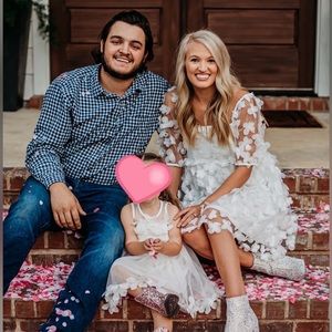 White 4d flower dress